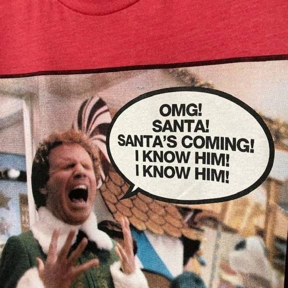 Elf Movie Will Ferrell OMG! Santa T Shirt Small Red Ripple Junction NWOT - Picture 3 of 7